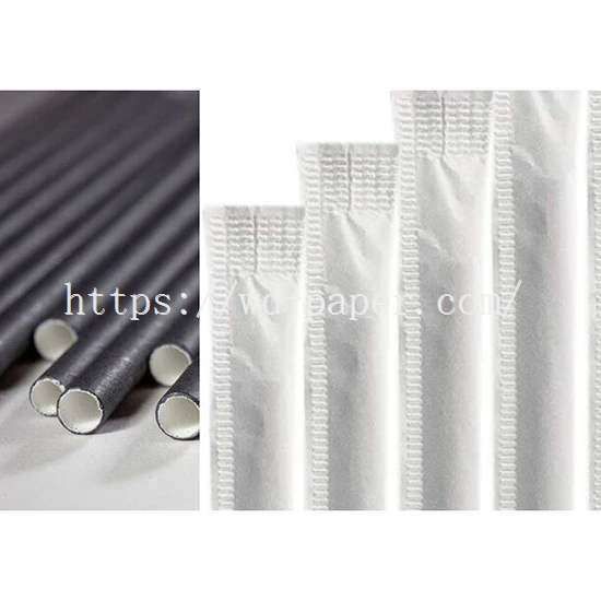 straws wrapped in paper