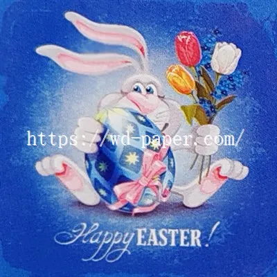 Napkins kertas kelinci Paskah